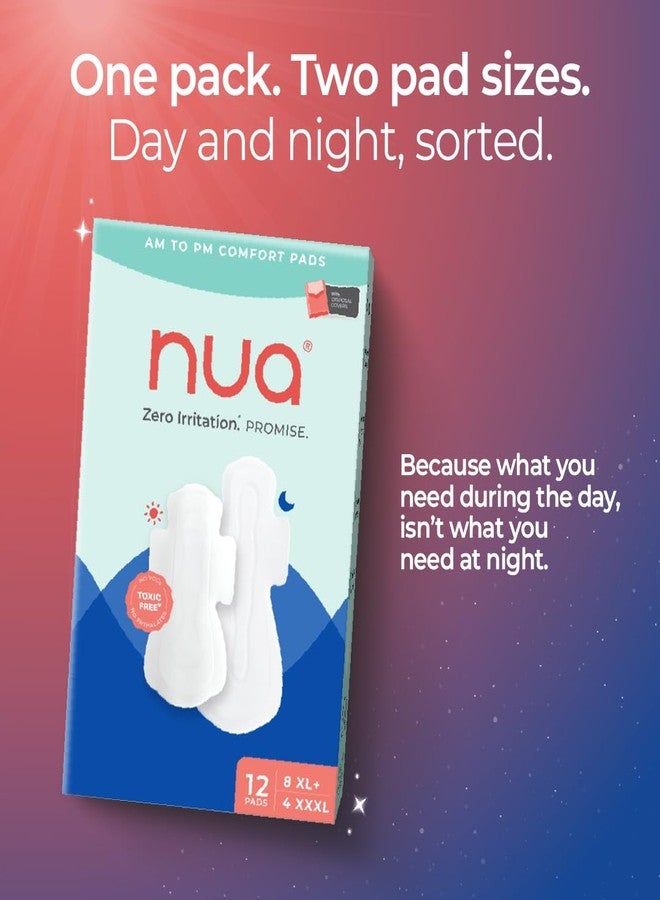 Nua Day & Night Sanitary Pads for Women | Pack of 12 (8 XL Day + 4 XXXL Night Pads) | Ultra-Thin, Super Absorbent | 12 Hr Protection | Soft, Rash-Free, Toxin-Free, Leak-Proof, XL & XXXL Pads - Image 3